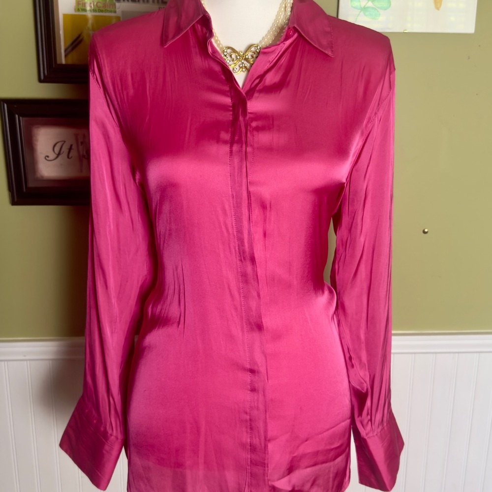 Elegant Pink Satin Women's Top